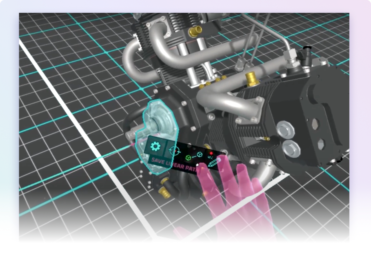 VR app showcasing how the car motor works